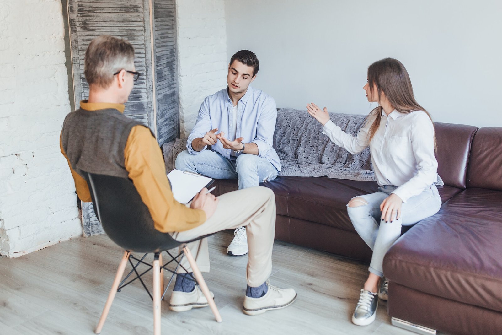 View of couple with problems during psychotherapy! Problem of married people! View of couple with problems during psychotherapy! Problem of married people!